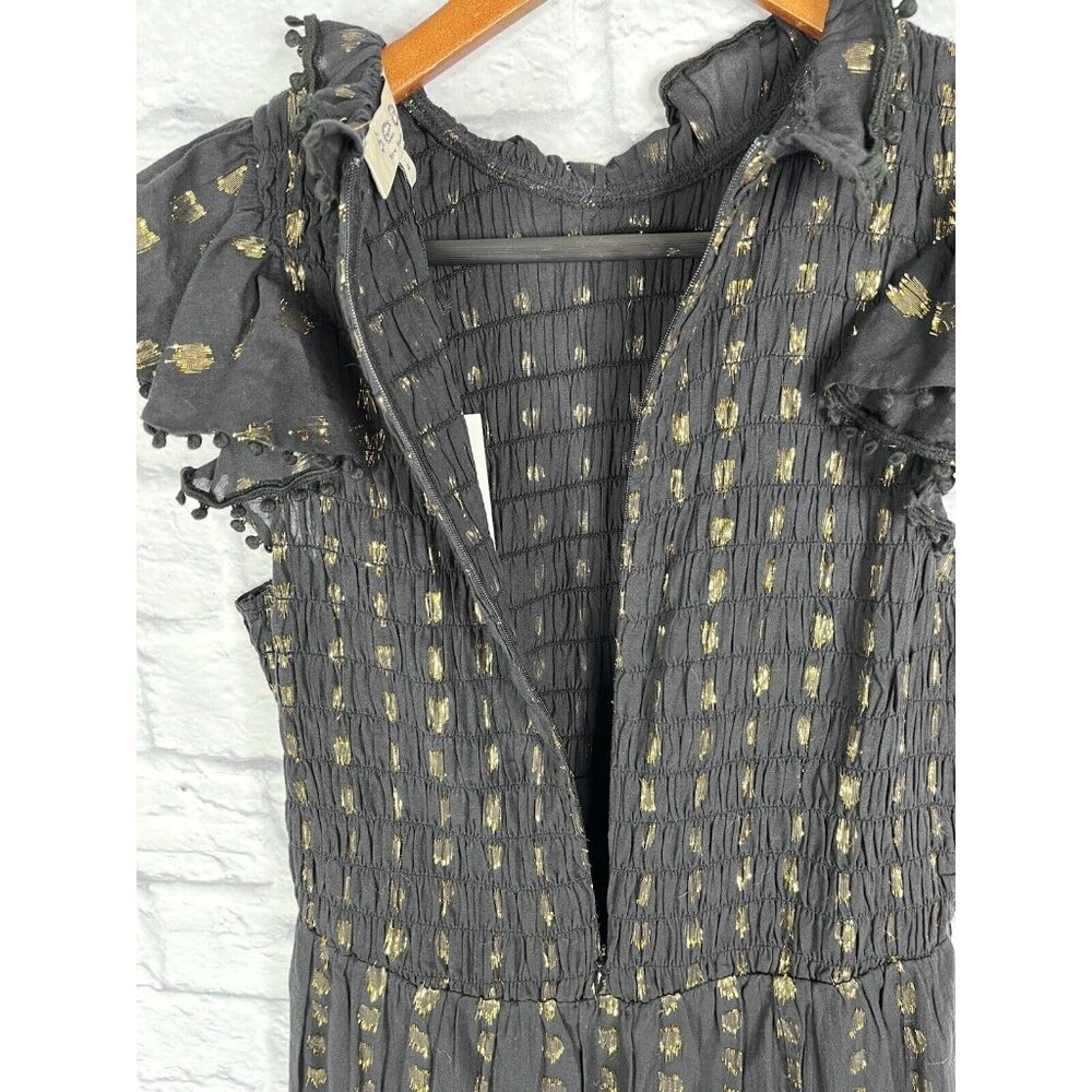 SEA NEW YORK Women's Black Gold Fleck Laura Cap Sleeve Dress NWT Size 4 - Picture 4 of 6